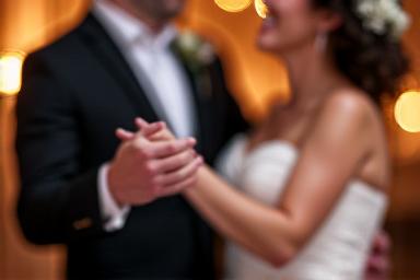 Couple dancing their first dance at a wedding