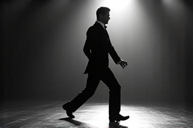 Professional ballroom dancer in competitive pose